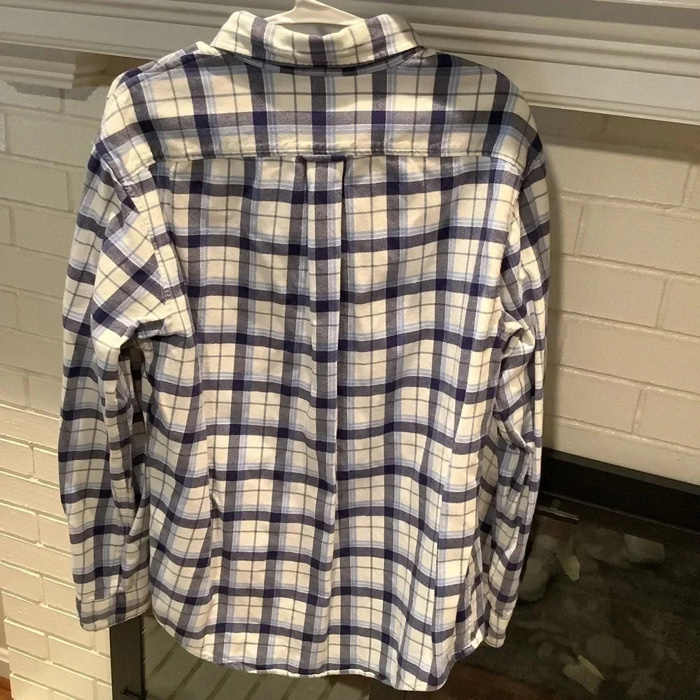 #167 Lands End Thick Soft Flannel Shirt Sz Medium - Picture 6 of 6